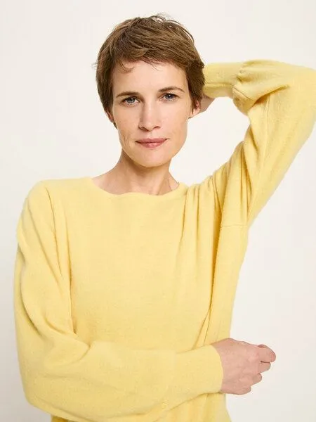 LANIUS LANIUS Rundhalspullover, Yellow, – Produktbild 3 von 4