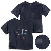 People Wear Organic People Wear Organic Doppelpack T-Shirts, dunkelblau mit Quallenprint; Bio-Baumwolle – Produktbild 1 von 1