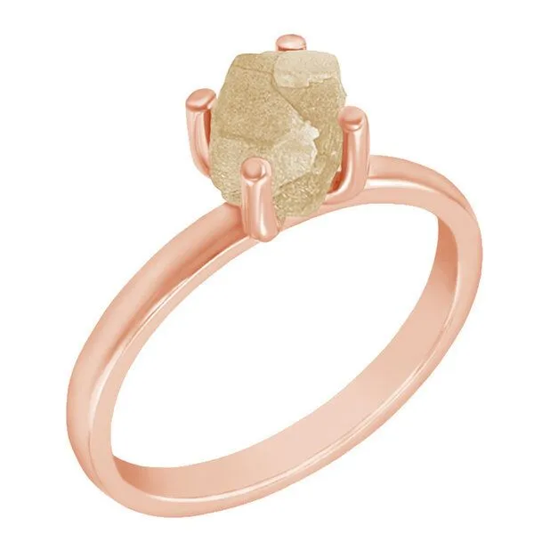 Eppi Eppi Goldring mit ungeschliffenem Diamant in Gelb Molly, Rosa, – Produktbild 1 von 1