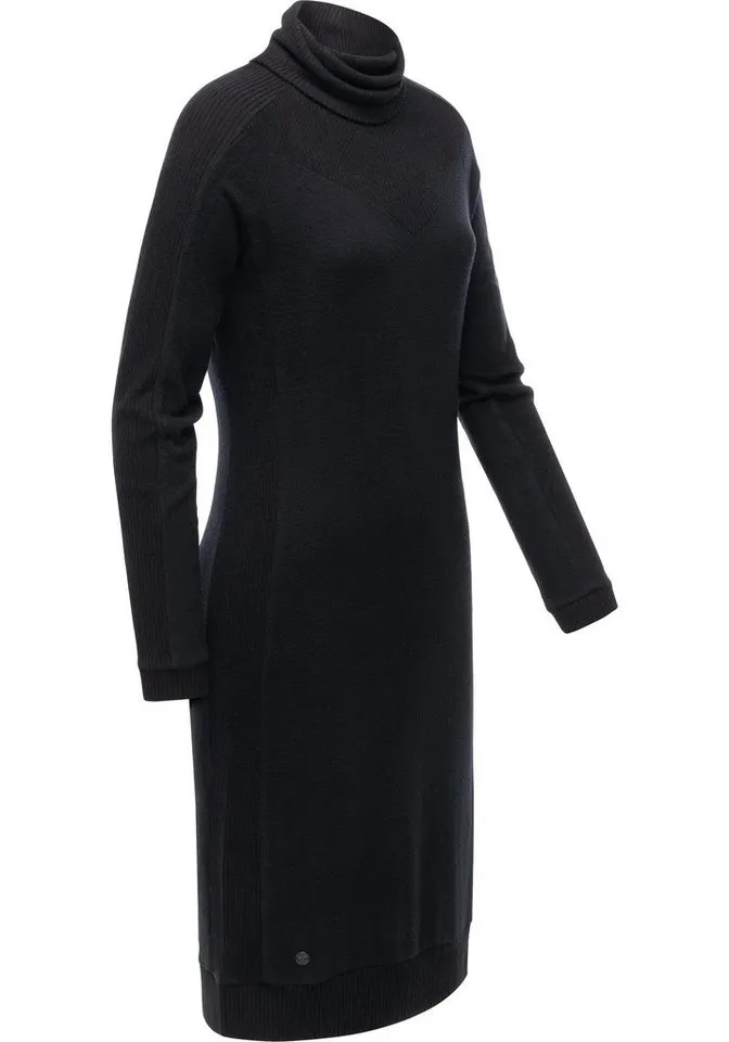 ragwear ragwear Jerseykleid Peona Modisches Damen Pulloverkleid mit Rollkragen, Schwarz, – Produktbild 2 von 2