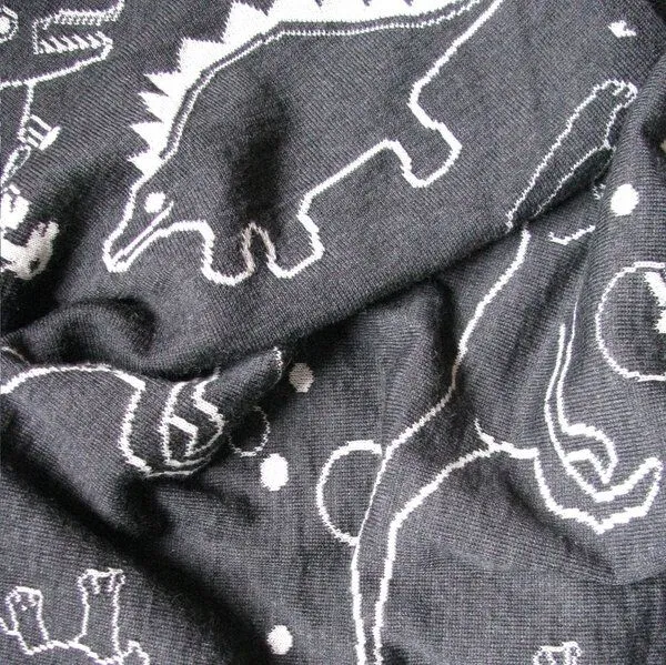 ingegerd ingegerd Wolldecke Jurassic, Schwarz/weiss, – Produktbild 1 von 4