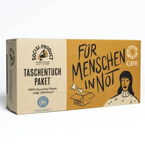 social product social product impact bundle x ALL IN - Geschenke-Set - Meersalz - Taschentuch - Schwammtuch - Pfefferminztee - Himbeeren in Zartbitter Schokolade - Nudeln - Tofu - Tofu-Gewürz – Produktbild 4 von 4
