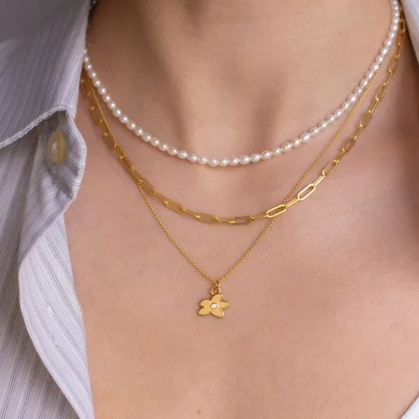 Paeoni Colors Paeoni Colors Blumen-Halskette aus 18k Gold Vermeil, 925 Sterling Silber – Produktbild 2 von 4