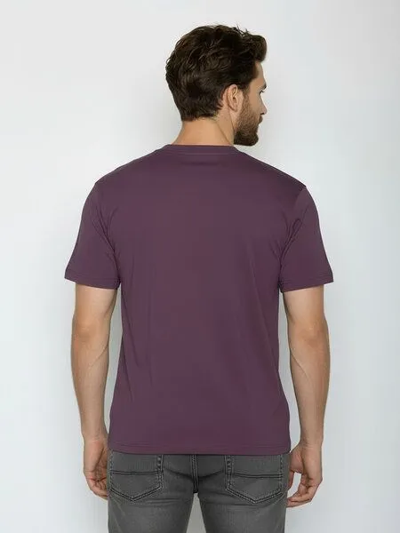 GreenBomb GREENBOMB Turtle Walk Fusion - Lässiges Oversize-T-Shirt aus Bio-Baumwolle / hochwertiger Print / GOTS / Fair & Vegan, Lila (berry bark), – Produktbild 4 von 4