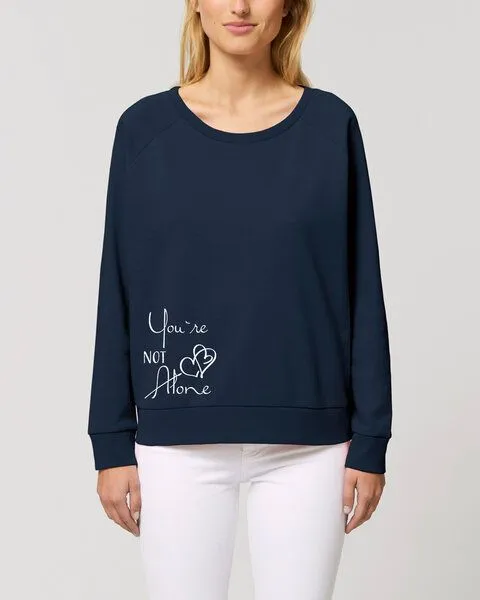 Human Family Human Family Weites Bio Damen Rundhals Sweatshirt "Dazzy - Not Alone" - in 4 Farben, Navy, – Produktbild 1 von 2
