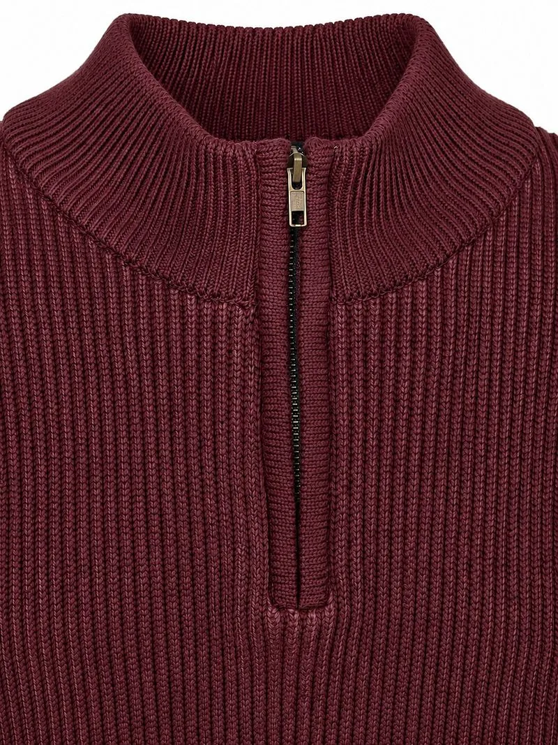 Suitable Suitable Bico Half-Zip Pullover Burgundy - Größe S, Rot, – Produktbild 3 von 4