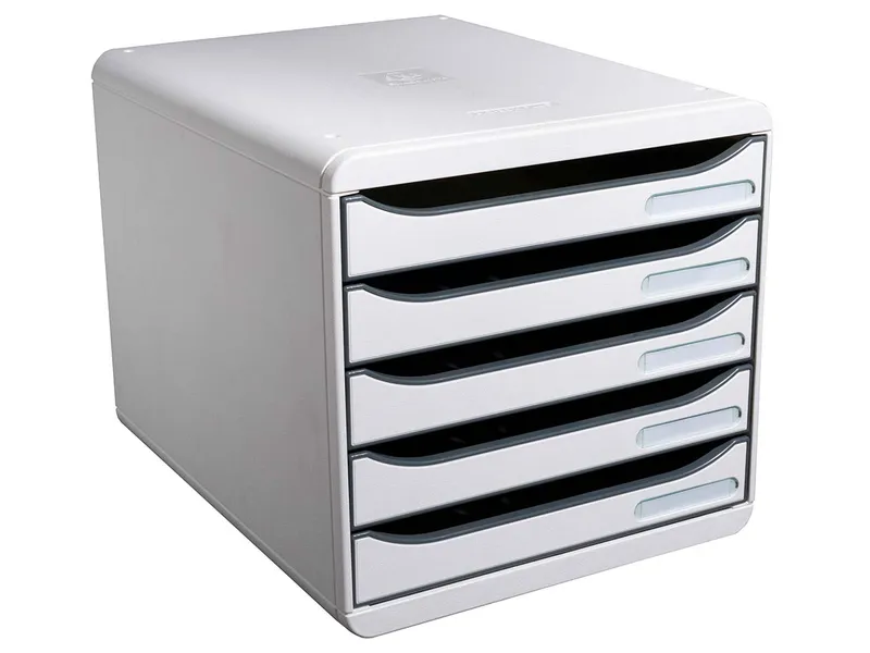Exacompta Schubladenbox Big Box Plus "Office", DIN A4+, 5 Schubladen offen, Lichtgrau, – Produktbild 1 von 1