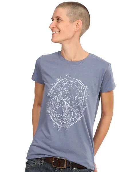 Life-Tree Life-Tree Fairwear Bambus Shirt Women YinYang, Grau, – Produktbild 2 von 4