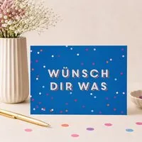 Bow & Hummingbird Bow & Hummingbird Postkarte Geburtstag „Wünsch dir was“ – moderne Geburtstagskarte, bunte Glückwunschkarte zum Geburtstag – Produktbild 1 von 1