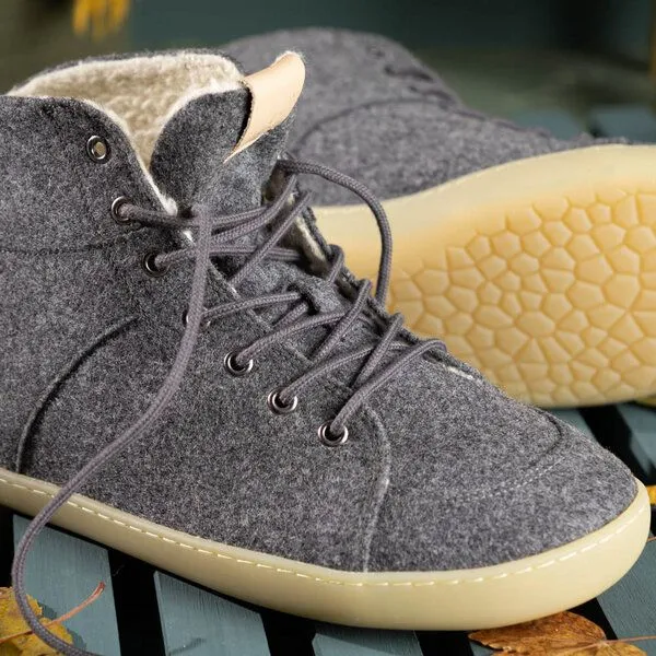 nahtur-design nahtur-design Knöchelhohe Barfuß-Sneaker | Bioleinen & Wolle | Barfußschuhe, Wolle / loden + wollplüsch, – Produktbild 3 von 4