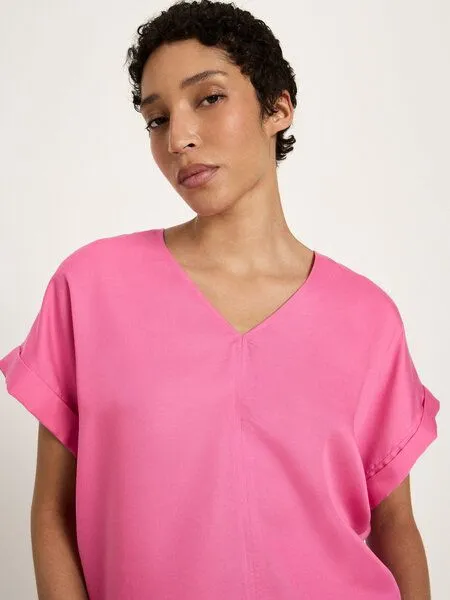 LANIUS LANIUS Blusenshirt aus Tencel Lyocell, Pink (bright orchid), – Produktbild 3 von 4
