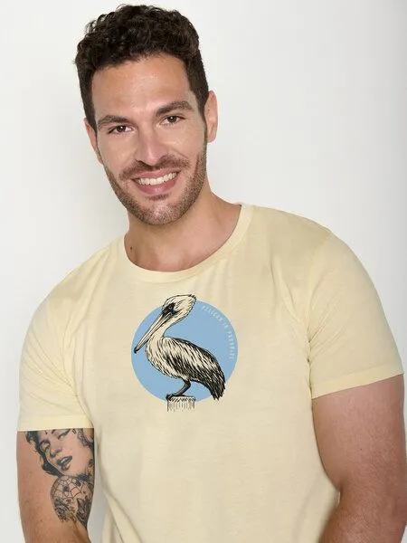 GreenBomb GREENBOMB Pelican Paradise Guide - Sportliches T-Shirt aus Bio-Baumwolle / hochwertiger Print / GOTS / Fair & Vegan, Weiß (vanilleeis), – Produktbild 2 von 4