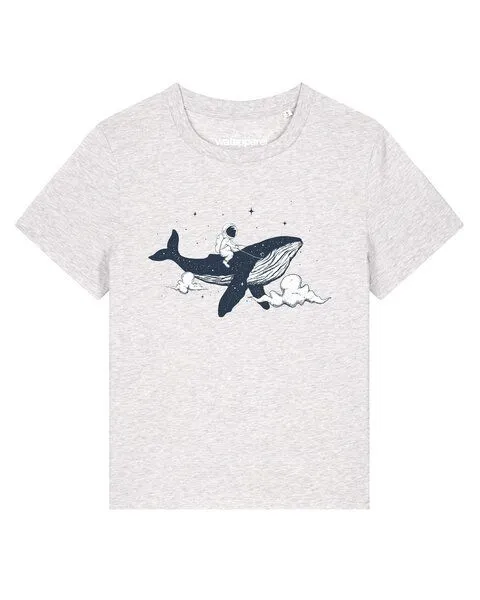 watapparel watapparel T-Shirt Frauen Spacewhale, Cool heather grey, – Produktbild 1 von 2