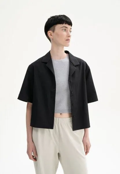 MELA Hemd kurzärmlig Style TAVLEEN | von MELA | Fairtrade & GOTS zertifiziert, Schwarz, – Produktbild 1 von 4