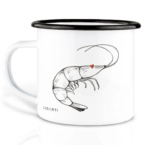 LIGARTI Emaille Tasse – Garnelen Liebe – LIGARTI Tiermanufaktur – Produktbild 2 von 4