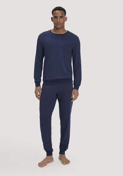 hessnatur hessnatur Pyjama PURE COTTON aus reiner Bio-Baumwolle, Mitternachtsblau, – Produktbild 1 von 4