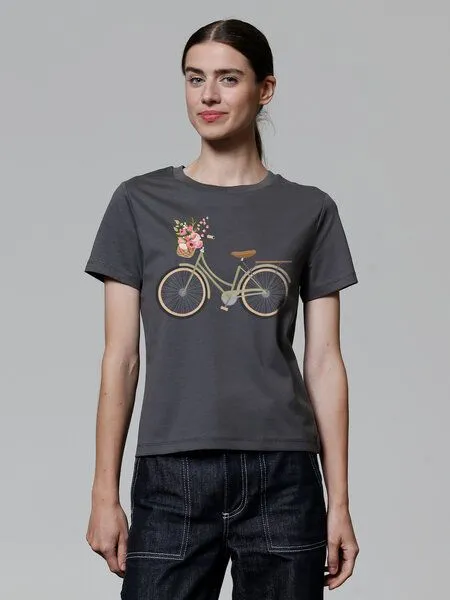watapparel watapparel T-Shirt Frauen Damenfahrrad, Anthracite, – Produktbild 2 von 3