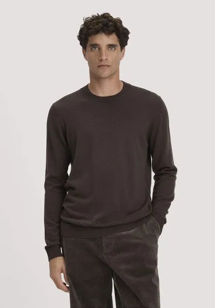 hessnatur hessnatur Pullover Regular aus reiner Bio-Merinowolle, Kakao braun, – Produktbild 1 von 4