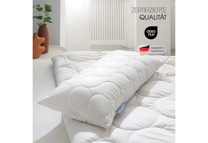 Schlaraffia Kopfkissen ALBA, Alpakahaar, 40x80, weich, Füllung: 100 % Alpakahaar, Bezug: 55 % Lyocell, 45 % Baumwolle, mit 100 % Alpakahaar versteppt, Seitenschläfer, Rückenschläfer, Allergikerfreundlich, klimatisierend, ergonomisch, Weiß, – Produktbild 2 von 5