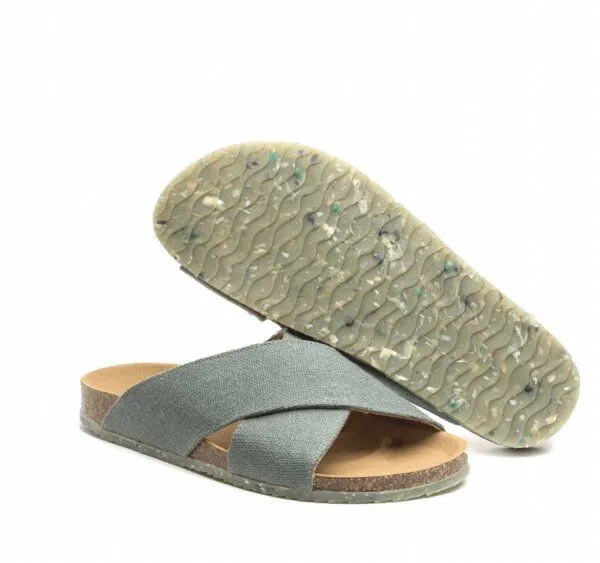 Zouri Zouri Vegane Sandalen SUN Leinen, Grün (earth), – Produktbild 1 von 2