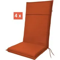 Doppler doppler Auflage "LIFE" für Hochlehner, 4er-Pack, 119x48x4 cm, Polyester, orange – Produktbild 1 von 1