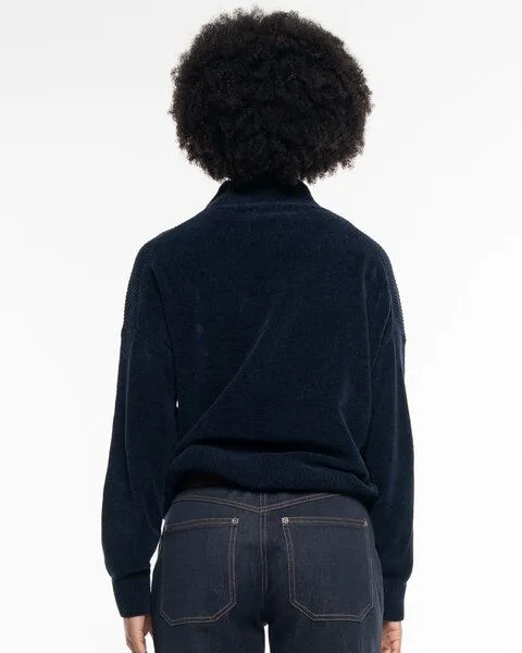 Alma & Lovis Alma & Lovis Supersofter Chenille-Pullover aus Organic Cotton | Chenille Sweater, Titan (blau), – Produktbild 2 von 4