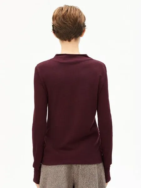 ARMEDANGELS ARMEDANGELS Damen Longsleeve - Calunaa, Dark cranberry, – Produktbild 2 von 4