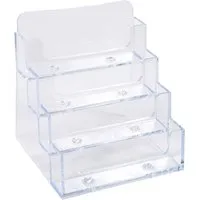 Exacompta Exacompta Visitenkartenhalter "Exacryl" aus PS, 4 Fächer 102 x 109 x 107 mm, transparent – Produktbild 1 von 1