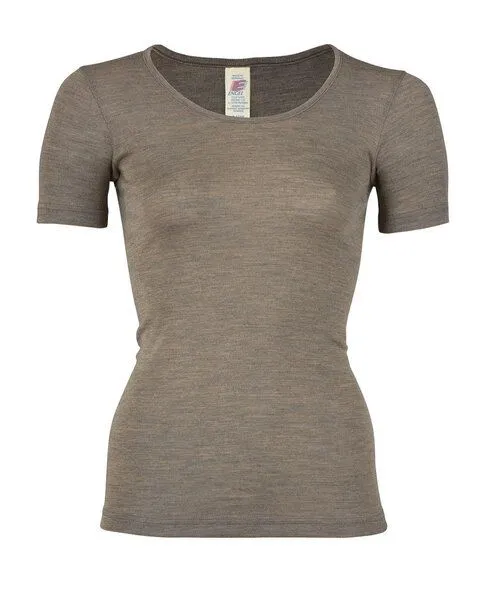 Engel Engel Natur Damen-Shirt Kurzarm Schurwolle Seide, Walnuss, – Produktbild 1 von 1