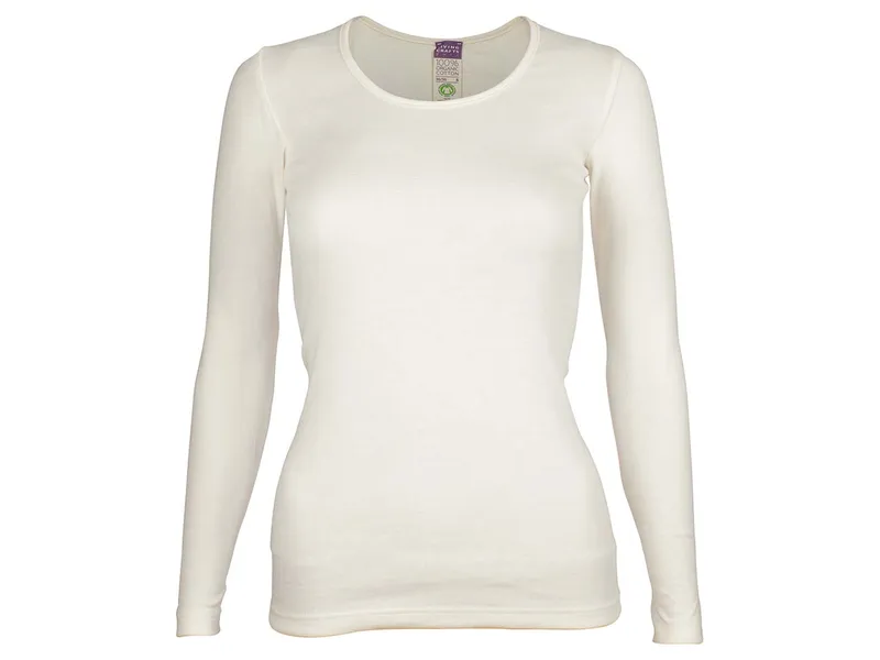 Living Crafts Living Crafts - Damen Langarm-Unterhemd (100% Bio-Baumwolle), Beige, – Produktbild 3 von 3
