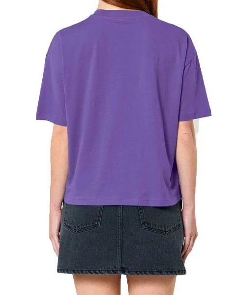 YTWOO YTWOO Damen Boxy T-Shirt aus Bio-Baumwolle, Lila, – Produktbild 3 von 4