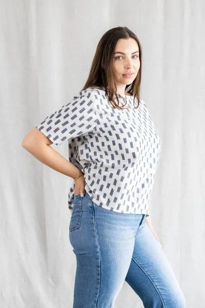 Jyoti - Fair Works Jyoti - Fair Works Bio-Baumwoll Shirt Sarala Ikat, Ikat, – Produktbild 3 von 4