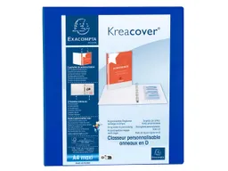 10 Exacompta Ringbücher "Kreacover", DIN A4 Maxi, 2 Ringe 40 mm, RB 64 mm, blau – Produktbild 1 von 1