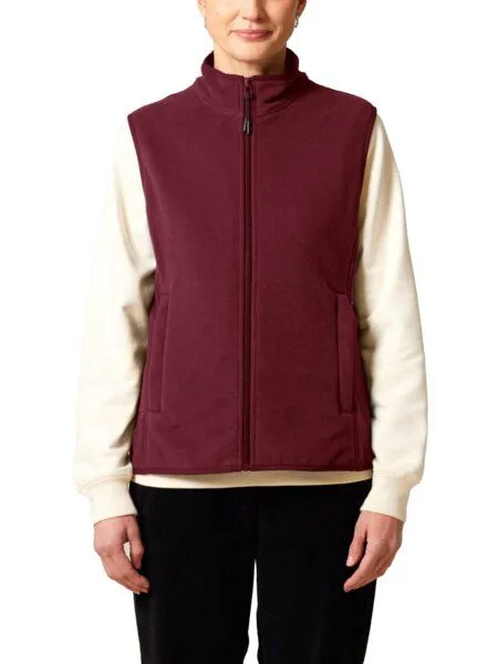 YTWOO YTWOO Damen ärmellose Fleecejacke enganliegend aus 100% recyceltem Polyester, Burgundy, – Produktbild 1 von 4