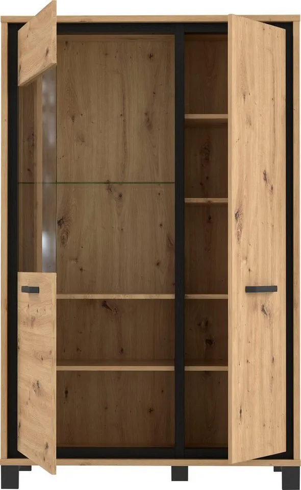 FORTE Vitrine Trondheim Höhe 161 cm, Braun, – Produktbild 4 von 5