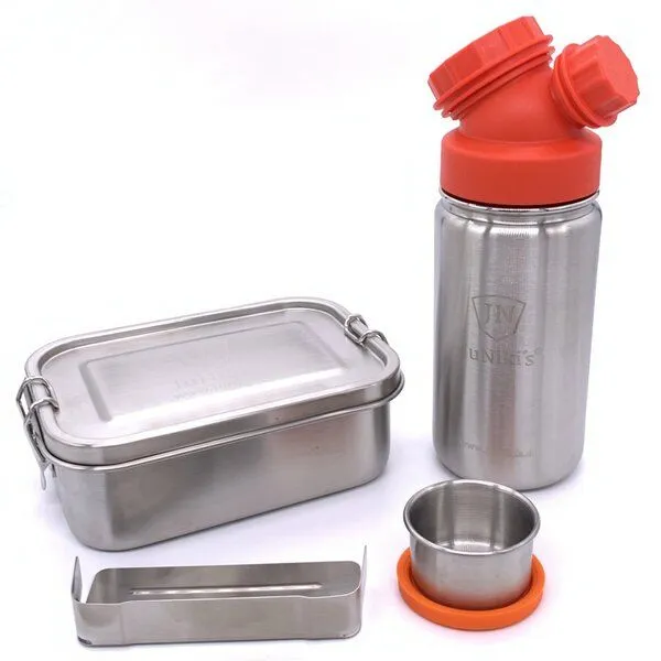 JN JuNiki's JN JuNiki's Einschulungs-Set: JuNiki´s® Lunchbox + Trinkflasche isoliert 8 Farben, Rot, – Produktbild 1 von 3