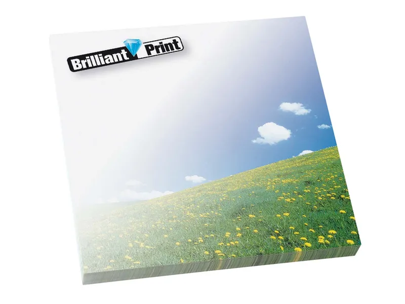 Memo memo Haftnotizen 72 x 72mm, 50 Blatt, recy. weiß, mit 1-4 farbigem Einzelblattdruck – Produktbild 1 von 1