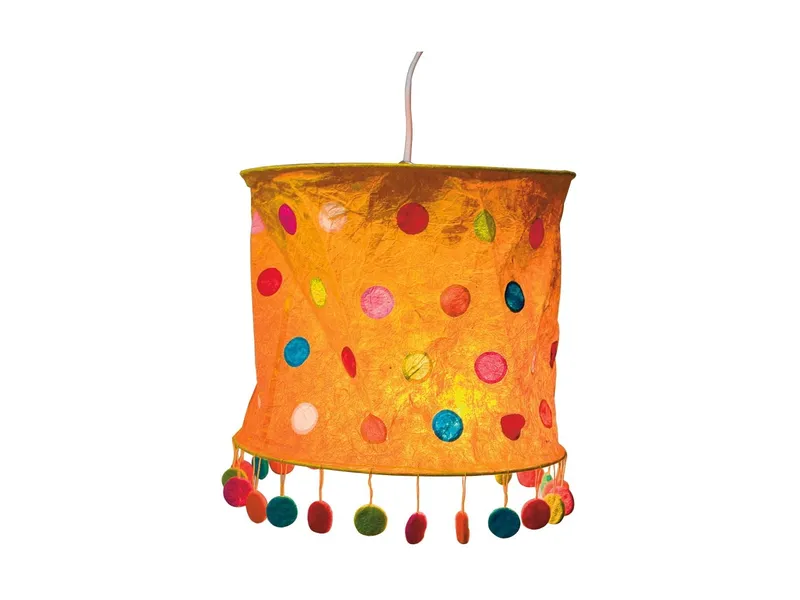 Mea Living Mea Living Lokta-Lampenschirm Punkte Durchmesser: 28 cm, Höhe: 25,5 cm, Gelb, – Produktbild 1 von 2