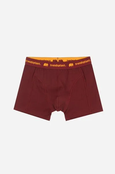 Trendsplant Trendsplant Organic Essential Boxer Briefs Burgundy, Rot, – Produktbild 1 von 4
