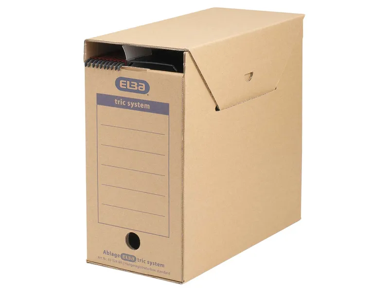 Elba Elba Hängeregistraturbox "tric system" mit Verschlusslasche, DIN A4, Naturbraun, – Produktbild 1 von 1