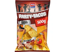 XOX XOX Knabberei, XOX Party Tacos Barbecue Mais Snack feurig pikant knusprig 500g – Produktbild 1 von 1