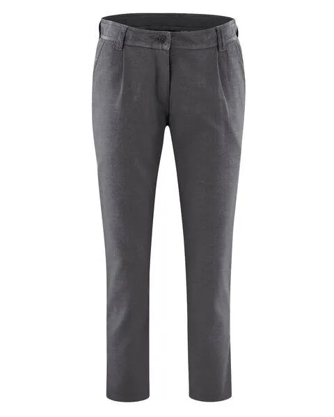 HempAge Hempage Damen 7/8 Bundfaltenhose Hanf/Biobaumwolle, Anthrazit(schwarz), – Produktbild 1 von 4