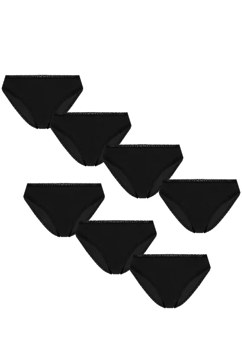 Albero Natur Albero Natur Damen vegan Multipack 7x Slips, Schwarz, – Produktbild 2 von 2
