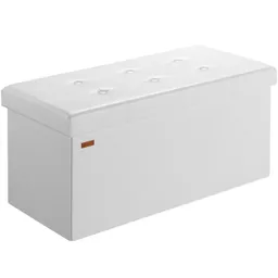 Casaria® Sitzbank Weiß 80x40x40cm MDF faltbar – Produktbild 1 von 1