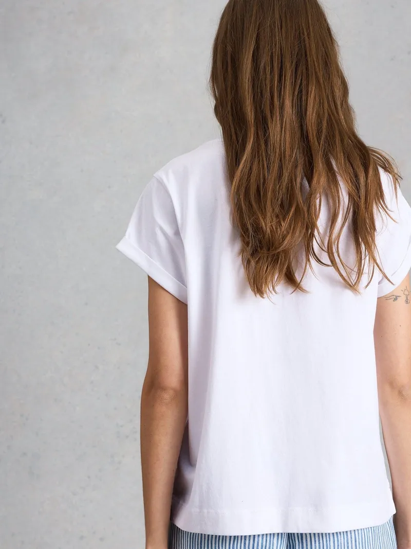 White Stuff Grafik-T-Shirt Gina - 50, Elfenbein print, – Produktbild 4 von 4