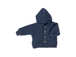 Engel natur Engel Natur Baby Jacke mit Kapuze Bio-Merinowolle Fleece blau-melange Gr. 74/80 – Produktbild 1 von 1