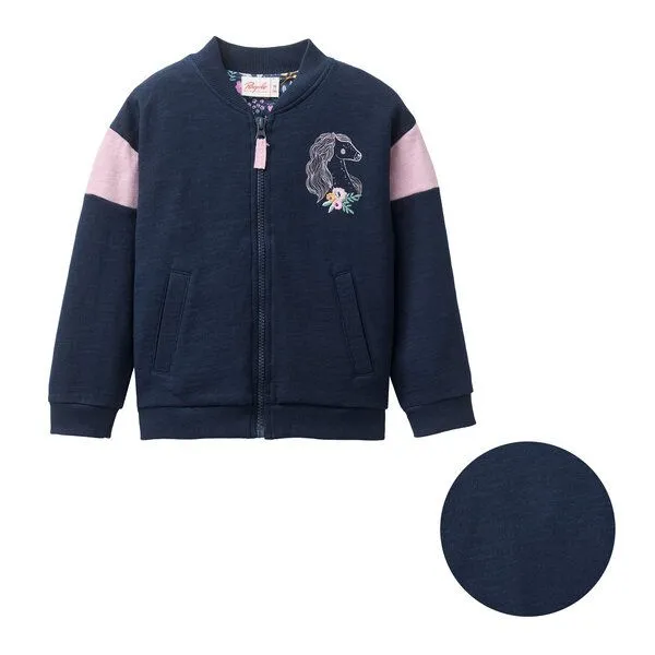 People Wear Organic People Wear Organic Sweat Jacke, dunkelblau, "Pferd", Bio-Baumwolle – Produktbild 1 von 4