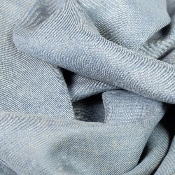 Vieböck Vieböck Leinengewebe Denim in Köperbindung aus 100% Bioleinen (77,50€ /m), Hellblau (blau), – Produktbild 2 von 2