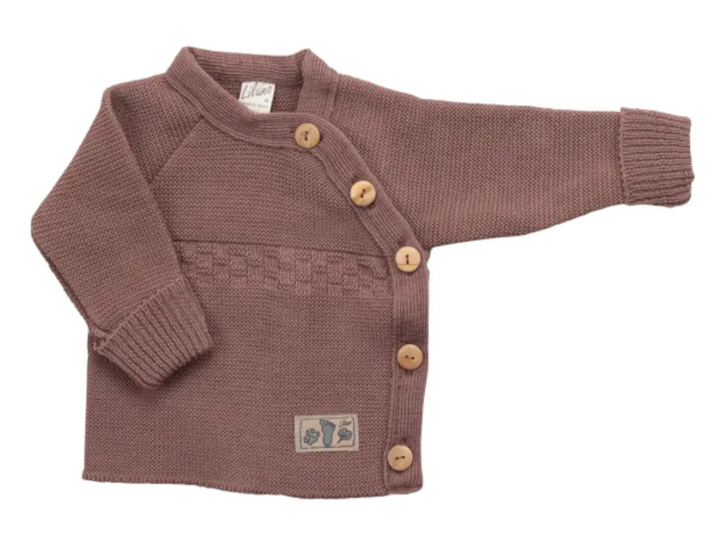 Lilano Lilano Babyjäckchen Bio-Schurwolle mauve Gr.50/56, Rosa, – Produktbild 1 von 1