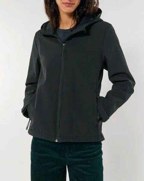 YTWOO YTWOO Damen Eco Softshell Jacke mit Kapuze, Schwarz, – Produktbild 1 von 4